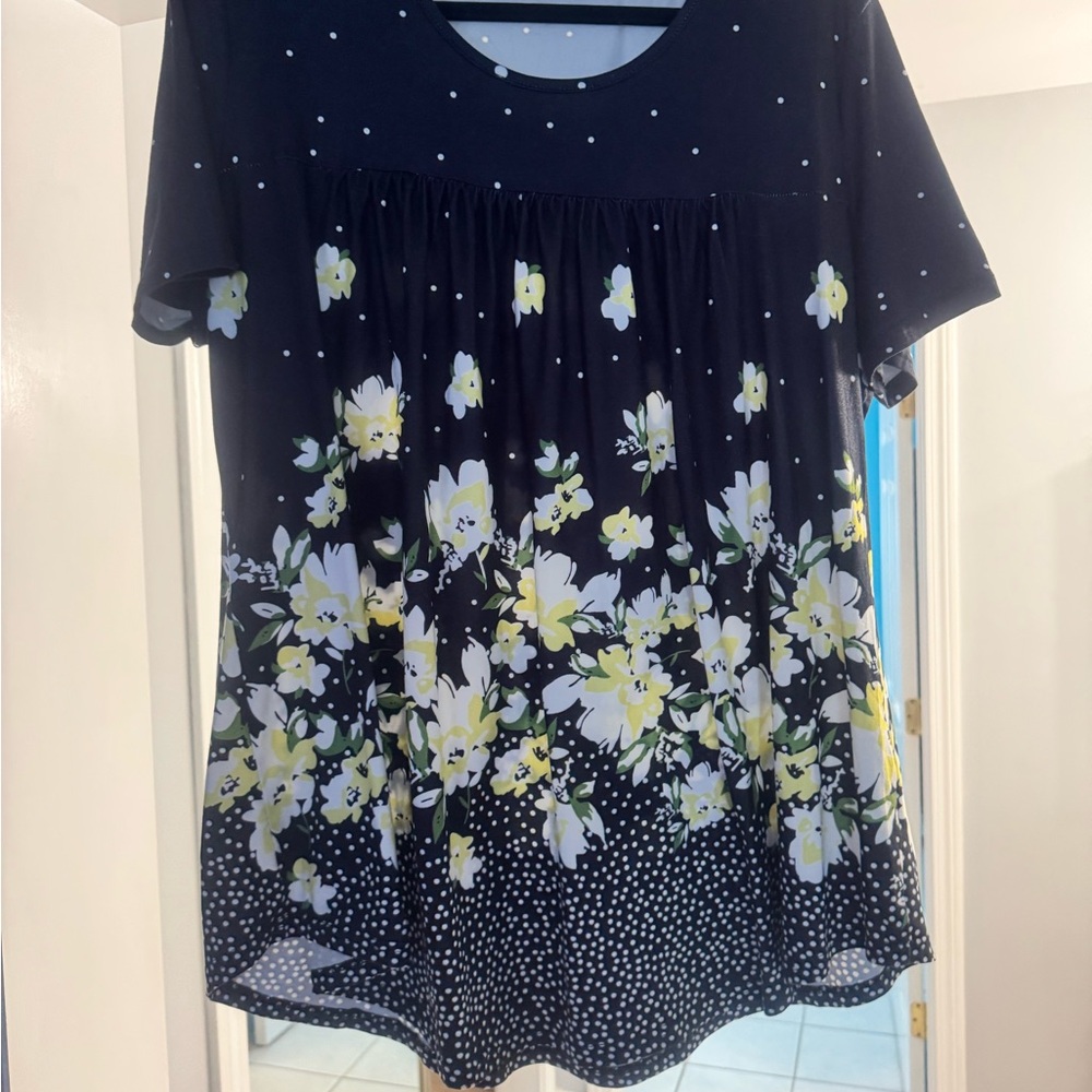Amazon Women's Black Floral Blouse